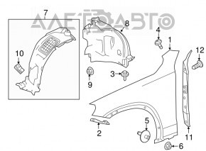 Подкрылок передний правый передняя часть Mercedes GLC 300/350e/43 16-22 OEM