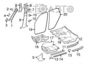 Уплотнитель дверного проема передний левый Mercedes GLC 16-22