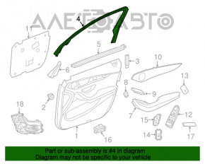 Cadru ușă interioară față dreapta Mercedes GLC 16-22