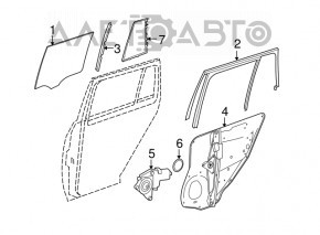 Garnitură de etanșare a geamului din spate dreapta pentru Mercedes GLC 16-22 cu ornamente cromate.