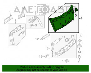 Capacul central al portbagajului Mercedes GLC 16-22 negru.