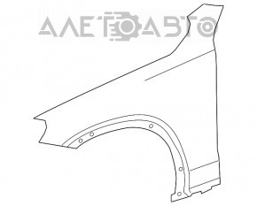 Aripa față stânga Mercedes GLC 16-22, aluminiu, alb 149, ușor îndoită