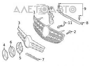 Накладка решетки радиатора верхняя grill Mercedes GLC 16-22 OEM