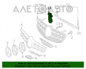 Дефлектор решетки радиатора правый Mercedes GLC 300/350e/43 16-19