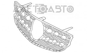 Основание решетки радиатора grill Mercedes GLC 300/350e 16-19 без камеры, сетка OEM