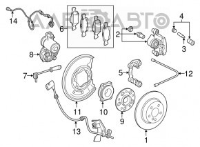 Senzor ABS spate stânga Mercedes GLC 300/350e/43 16-22