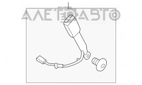 Защелка пассажирского ремня Ford Fusion mk5 13-16 черная с датчиком