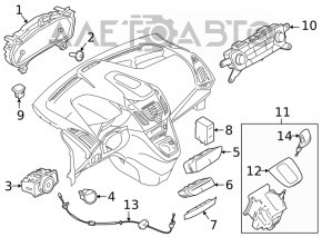 Indicatorul airbag-ului pentru pasagerul din Ford Focus mk3 15-18