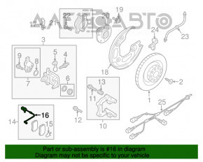 Senzor de uzură a placuțelor de frână spate dreapta Audi A6 C7 12-18 330mm, 356mm