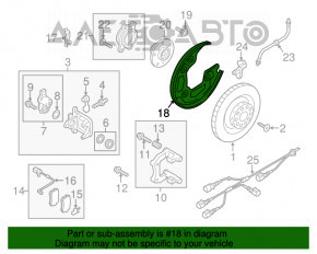 Capacul discului de frână din spate dreapta Audi A6 C7 12-18 AWD 356mm