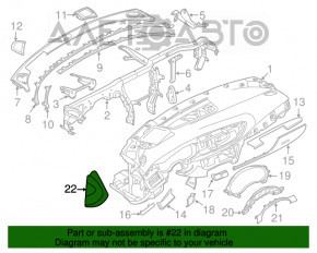 Capacul panoului frontal lateral stânga Audi A6 C7 12-18 negru