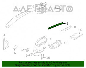 Capacul panoului frontal dreapta Infiniti QX50 19- argintiu