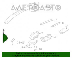 Capacul panoului frontal lateral stânga Infiniti QX50 19- negru