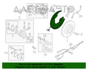 Capacul discului de frână spate stânga Audi A6 C7 12-18 AWD 300mm