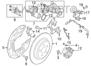 Furtun frana spate dreapta Lincoln Nautilus 19-23 nou original OEM