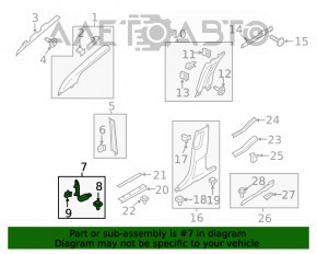 Capacul amortizorului frontal dreapta jos Lincoln Nautilus 19-23 maro.