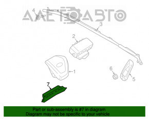 Airbag-ul genunchiului pentru șoferul din stânga Lincoln Nautilus 19-21, culoare bej.