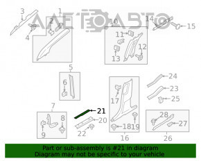 Capac prag exterior fata dreapta Lincoln Nautilus 19-23 negru, suport rupt.