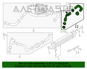 Furtunul de intercooler dreapta pentru Lincoln Nautilus 19-23 2.7T, complet asamblat