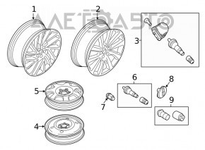 Диск колесный R20 x 8J Lincoln Nautilus 19-23