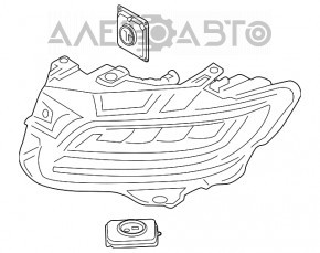 Фара передняя правая в сборе Lincoln Nautilus 19-21 LED