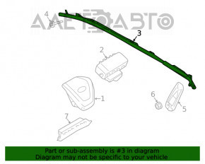 Perna de siguranță airbag, cortina laterală dreapta Lincoln Nautilus 19-23.