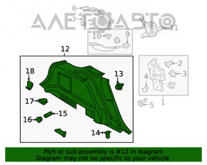 Capotă arc stânga Lincoln Nautilus 19-23 maro pentru 2 rânduri de scaune