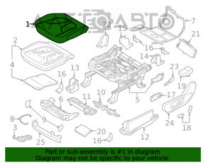 Scaunul pasagerului Lincoln Nautilus 19-20 cu airbag, electric, încălzire, ventilație, piele bej.