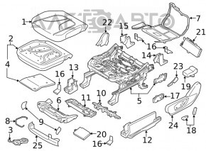 Scaun de pasager Lincoln Nautilus 19-20 fără airbag, electric, încălzire, ventilație, piele bej, uzat.