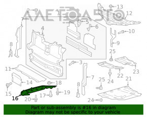 Protecția pentru bara de protecție față a modelului Lincoln Nautilus 19-23 este uzată.