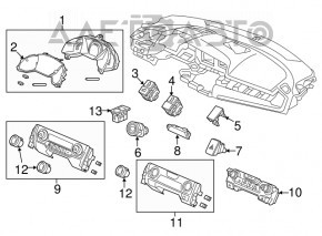 Управление климат-контролем Honda Civic X FC 16-18 auto, dual zone, с подогревом сидений и зеркал, глянец, затерта накладка