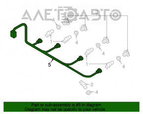 Montarea bumperului spate pentru Audi A4 B9 17- cu 4 senzori de parcare