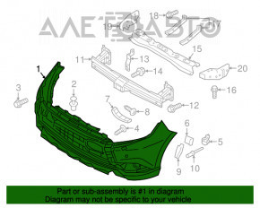 Bara față goală Mitsubishi Outlander 16-21 restilizat nou, neoriginal