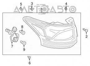 Lampa exterioară aripă stângă Mitsubishi Outlander 16-21 SUA, nouă, neoriginală DEPO Taiwan