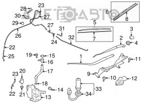 Injectoarele de spălare a parbrizului dreapta Mitsubishi Outlander 14-21, nou OEM original