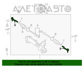 Capăt de direcție dreapta pentru Lexus ES350 07-12