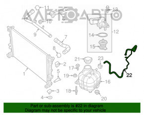 Tubulatura sistemului de racire a Jeep Cherokee KL 19- 3.2 înainte