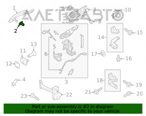 Capacul mânerului exterior al ușii din față dreapta Ford Escape MK4 20- structura