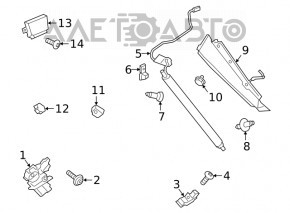 Bara de protecție a ușii portbagajului stâng exterior Ford Escape MK4 20- pe caroserie