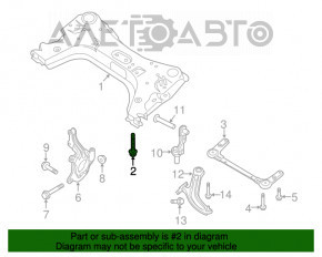 Șuruburile de fixare a brațului frontal, set de 2 bucăți, Nissan Leaf 18- spate 108mm.