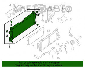 Radiatorul de răcire a apei Nissan Leaf 18-