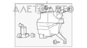 Rezervorul de spălare a parbrizului Nissan Leaf 18-22 cu motor, fără gât și capac, nou, original OEM.