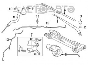 Rezervorul de spălare a parbrizului Nissan Leaf 18-22 cu motor, fără gât și capac, nou, original OEM.