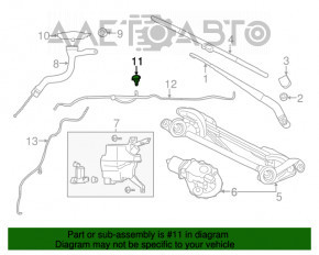 Injectoarele de spălare a parbrizului stânga Nissan Leaf 18-22