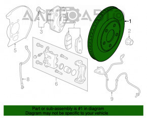 Placă de frână față stânga Nissan Leaf 18- 282/28 mm