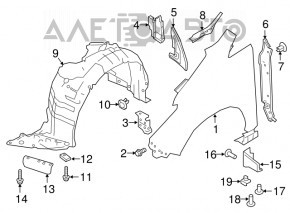 Garnitură ușă-aripa dreapta Nissan Leaf 18 - nou original OEM