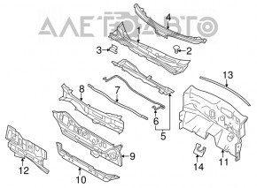 Garnitura grila stergatorului central Nissan Leaf 18 - nou original OEM