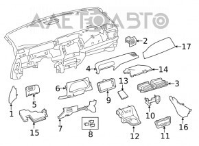 Grila de aerisire din partea dreapta a panoului frontal Nissan Leaf 18- cu capac negru.