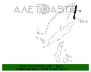 Направляющая стекла двери передней правой Nissan Leaf 18- задняя