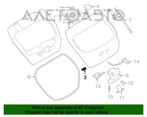 Bara de protecție a ușii portbagajului dreapta Nissan Leaf 18-